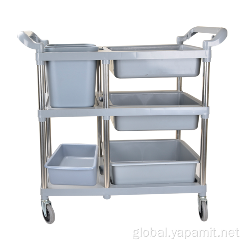 Trolley Plastic Five Buckets Plastic Collection Cart Supplier